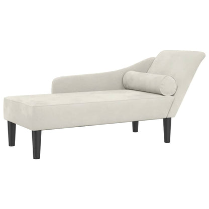 Chaiselongue mit Kissen Creme Samt