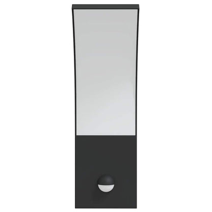 LED-Außenwandleuchten mit Sensor 2 Stk. Schwarz Aludruckguss