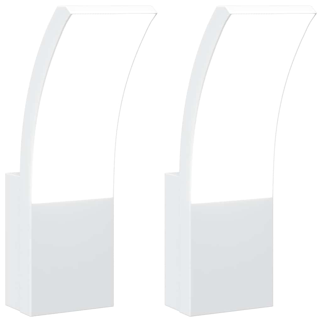 LED-Außenwandleuchten 2 Stk. Weiß Aluminiumdruckguss