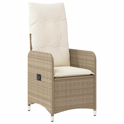 7-tlg. Garten-Bistro-Set mit Kissen Beige Poly Rattan