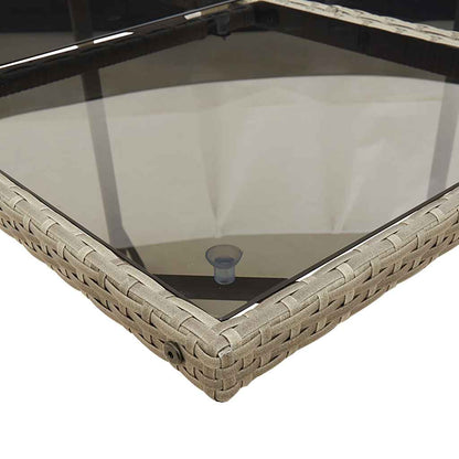 15-teiliges Garten-Ess-Set mit Kissen, grau, Polyrattan