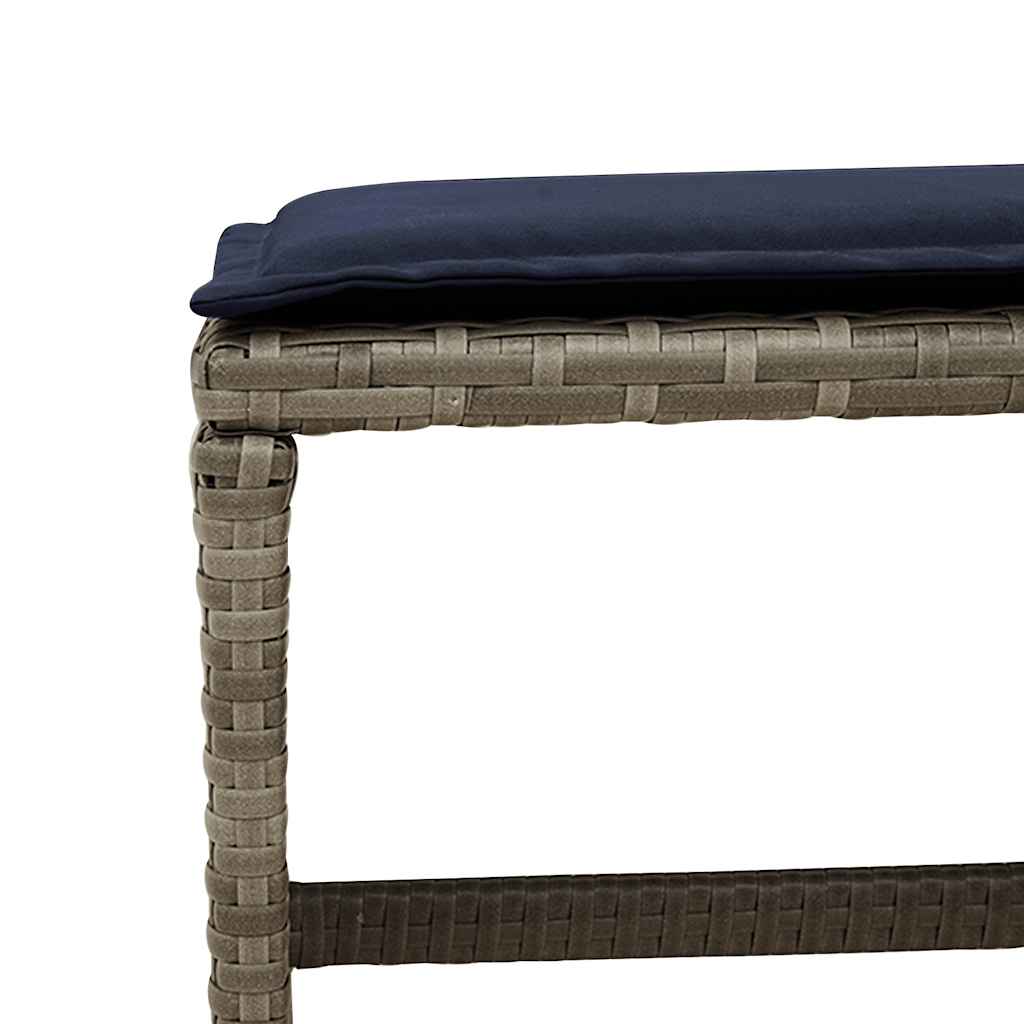 15-teiliges Garten-Ess-Set mit Kissen, grau, Polyrattan