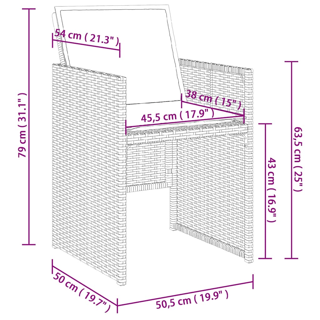 13-tlg. Garten-Essgruppe mit Kissen Hellgrau Poly Rattan