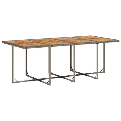 13-teiliges Garten-Ess-Set mit Kissen, grau, Polyrattan