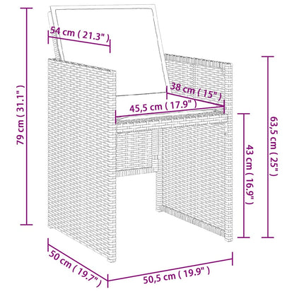 15-tlg. Garten-Essgruppe mit Kissen Schwarz Poly Rattan