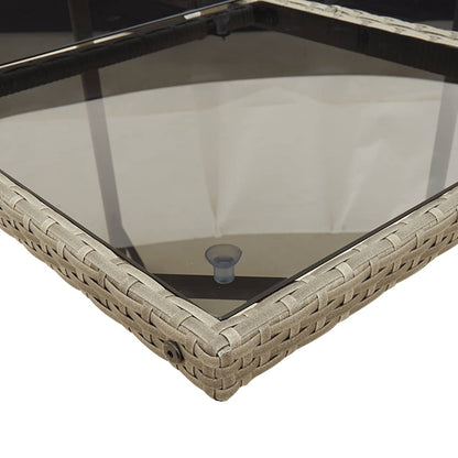 13-teiliges Garten-Ess-Set mit Kissen, grau, Polyrattan