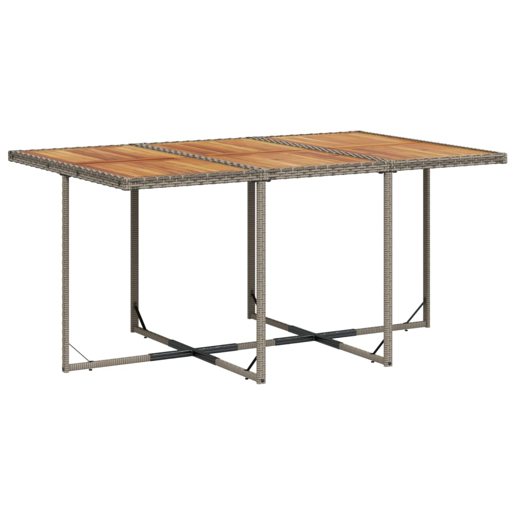 11-teiliges Garten-Ess-Set mit Kissen, grau, Polyrattan