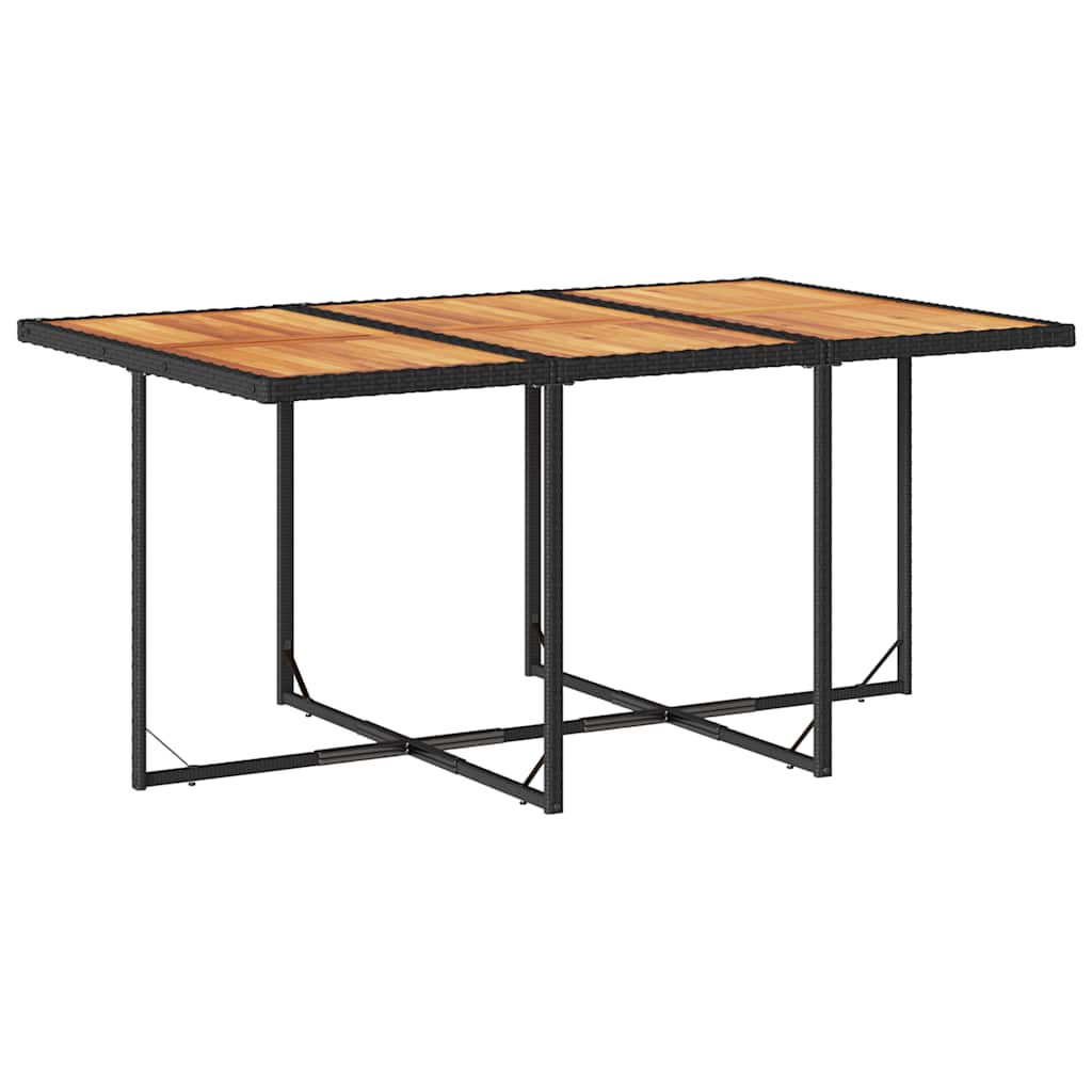 11-tlg. Garten-Essgruppe mit Kissen Schwarz Poly Rattan