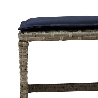 11-teiliges Garten-Ess-Set mit Kissen, grau, Polyrattan