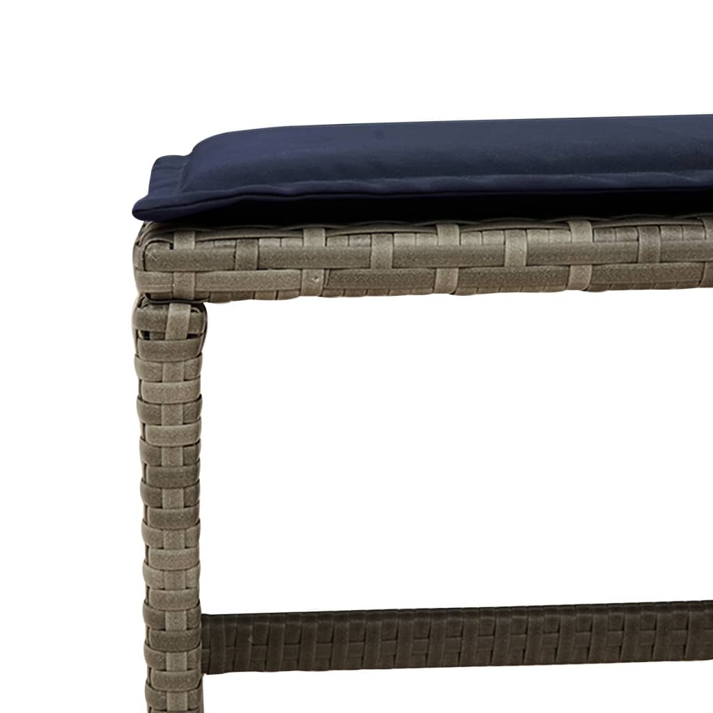 13-teiliges Garten-Ess-Set mit Kissen, grau, Polyrattan