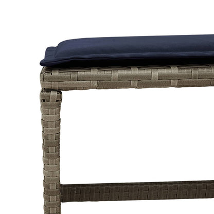 17-teiliges Garten-Ess-Set mit Kissen, grau, Polyrattan