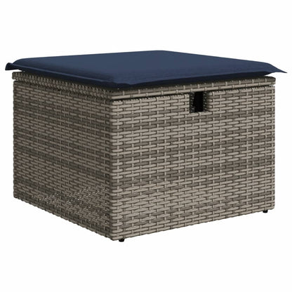 8-teiliges Gartensofa-Set mit Kissen, grau, Polyrattan
