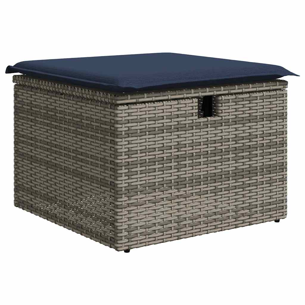 11-teiliges Gartensofa-Set mit Kissen, grau, Polyrattan