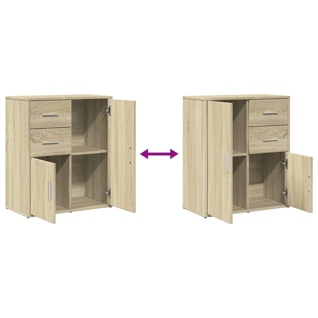 Sideboards 2 Stk. Sonoma-Eiche 60x31x70 cm Holzwerkstoff
