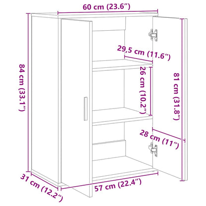 Sideboards 2 Stk. Räuchereiche 60x31x84 cm Holzwerkstoff