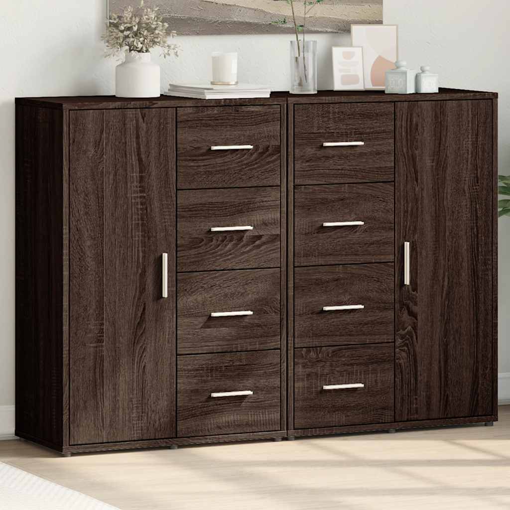 Sideboards 2 Stk. Braun Eichen-Optik 60x31x84 cm Holzwerkstoff