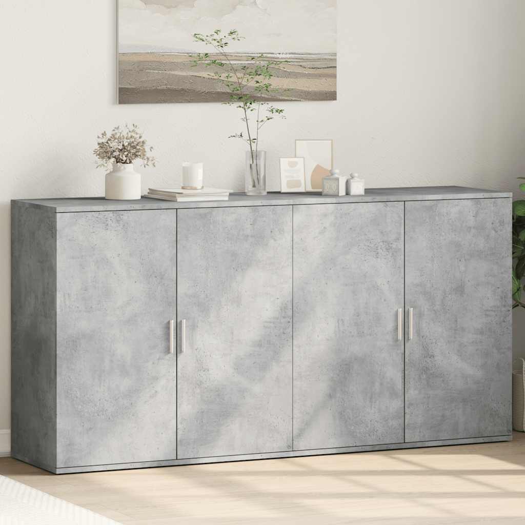 Sideboards 2 Stk. Betongrau 79x38x80 cm Holzwerkstoff