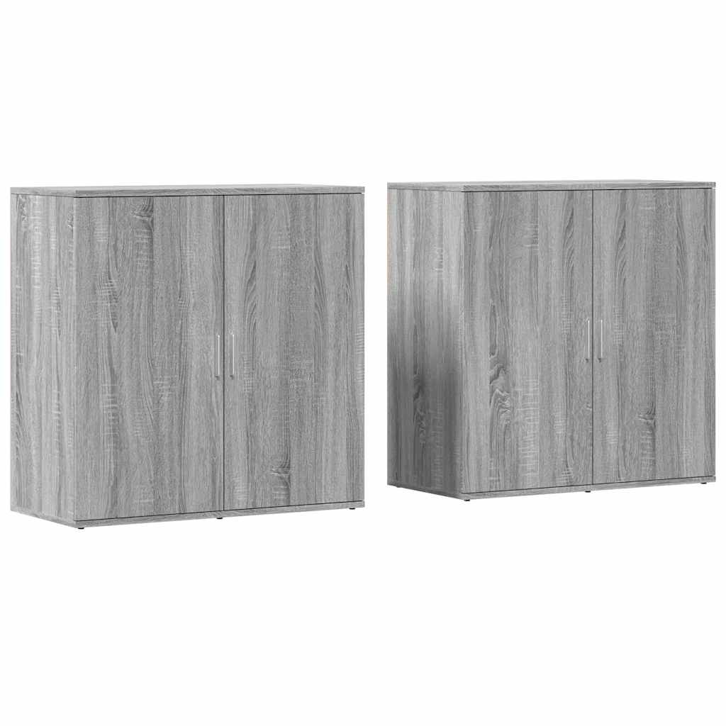 Sideboards 2 Stk. Grau Sonoma 79x38x80 cm Holzwerkstoff