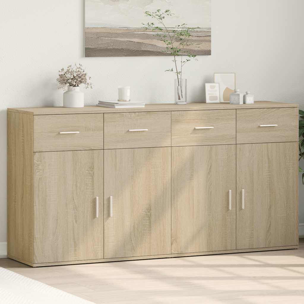 Sideboards 2 Stk. Sonoma-Eiche 79x38x80 cm Holzwerkstoff