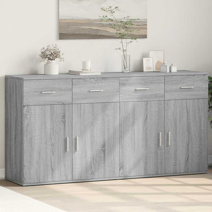 Sideboards 2 Stk. Grau Sonoma 79x38x80 cm Holzwerkstoff