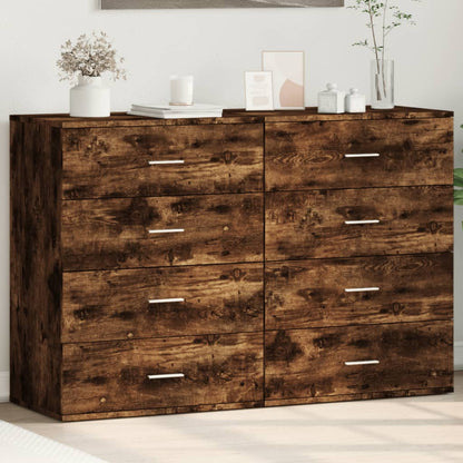 Sideboards 2 Stk. Räuchereiche 60x39x80 cm Holzwerkstoff