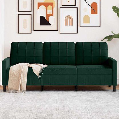 3-Sitzer-Sofa Dunkelgrün 180 cm Samt