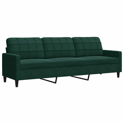 3-Sitzer-Sofa Dunkelgrün 210 cm Samt
