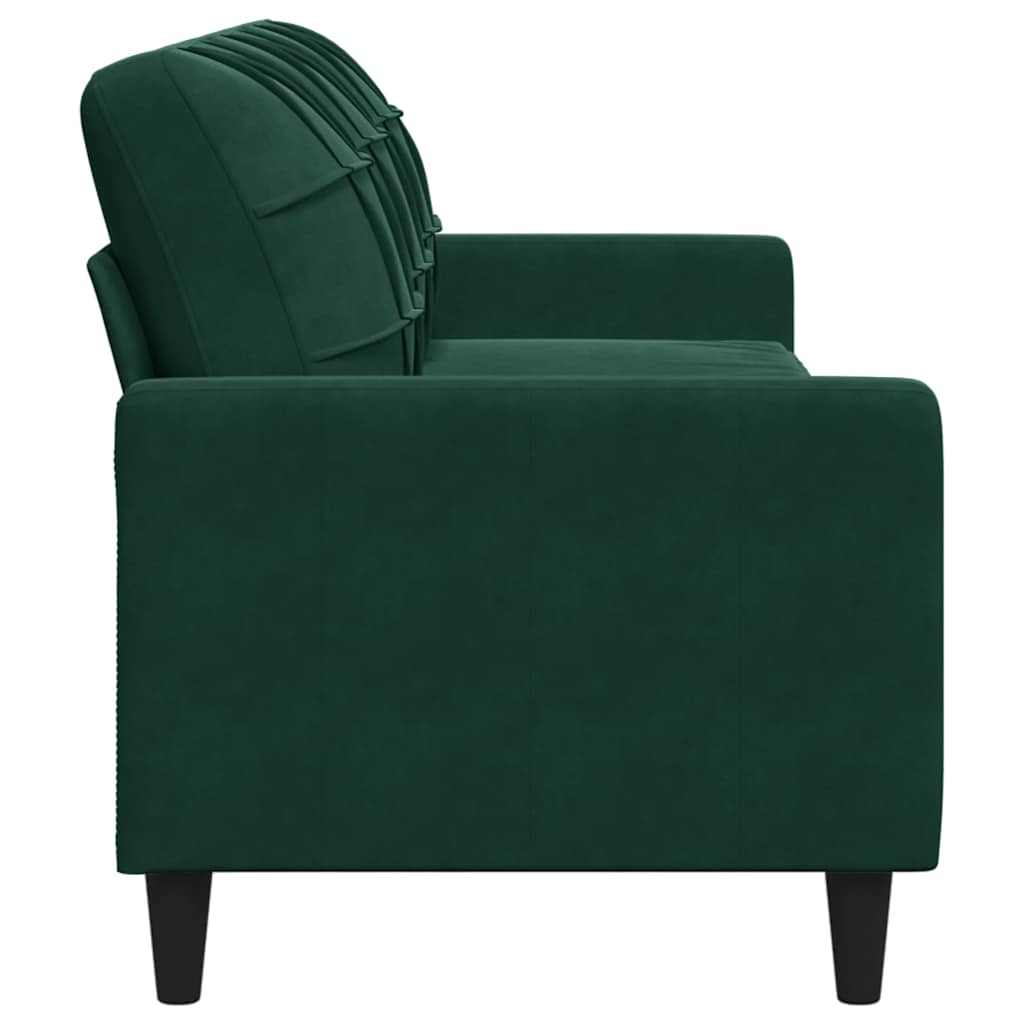 3-Sitzer-Sofa Dunkelgrün 210 cm Samt