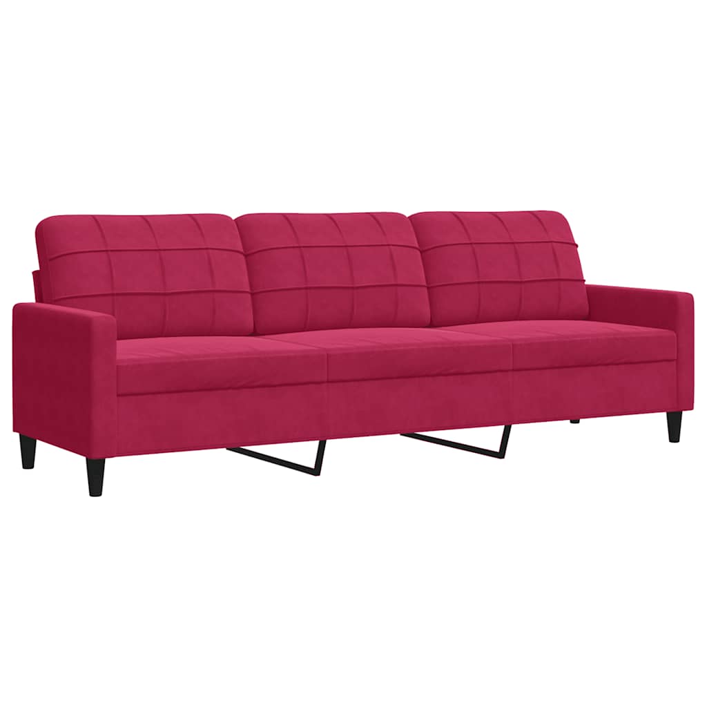 3-Sitzer-Sofa Weinrot 210 cm Samt