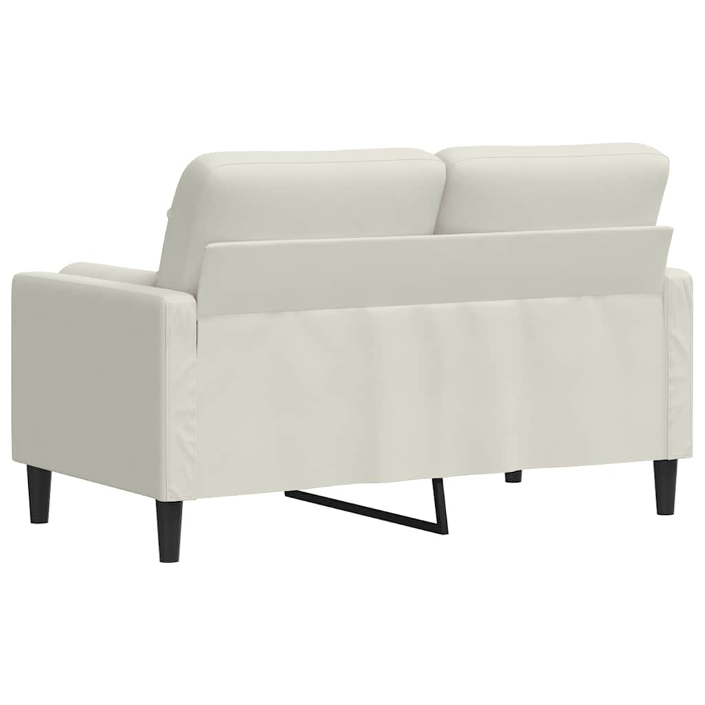 2-Sitzer-Sofa mit Zierkissen Creme 120 cm Samt