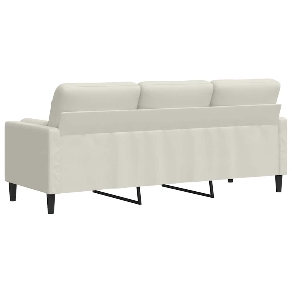 3-Sitzer-Sofa mit Zierkissen Creme 180 cm Samt