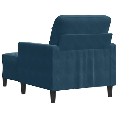 Sessel mit Hocker Blau 60 cm Samt