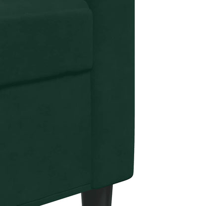 3-tlg. Sofagarnitur mit Kissen Dunkelgrün Samt