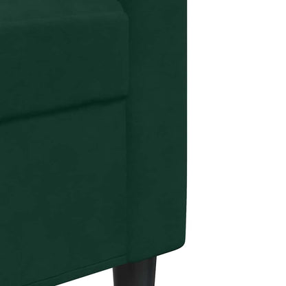 4-tlg. Sofagarnitur mit Kissen Dunkelgrün Samt