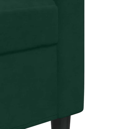 2-tlg. Sofagarnitur mit Kissen Dunkelgrün Samt