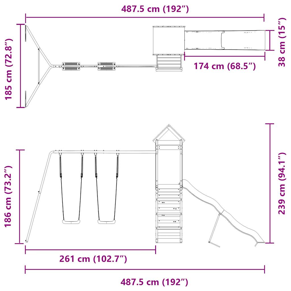 Spielturm Imprägniertes Kiefernholz
