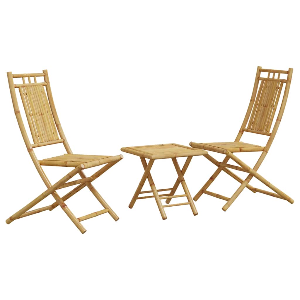 3-tlg. Bistro-Set Bambus