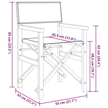 Regiestühle 2 Stk. Klappbar Grau Massivholz Teak