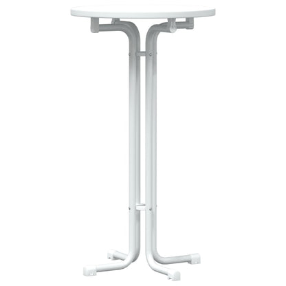 Bartisch Weiß Ø60x110 cm Holzwerkstoff und Stahl