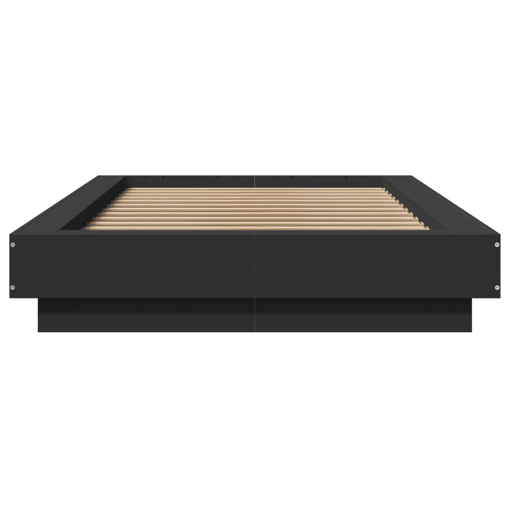 Bettgestell mit LED Schwarz 100x200 cm Holzwerkstoff