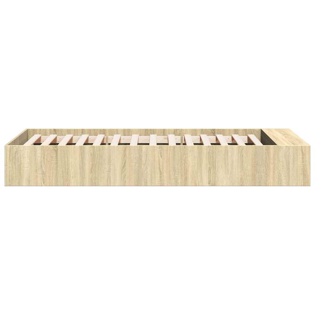 Bettgestell Sonoma-Eiche 90x200 cm Holzwerkstoff