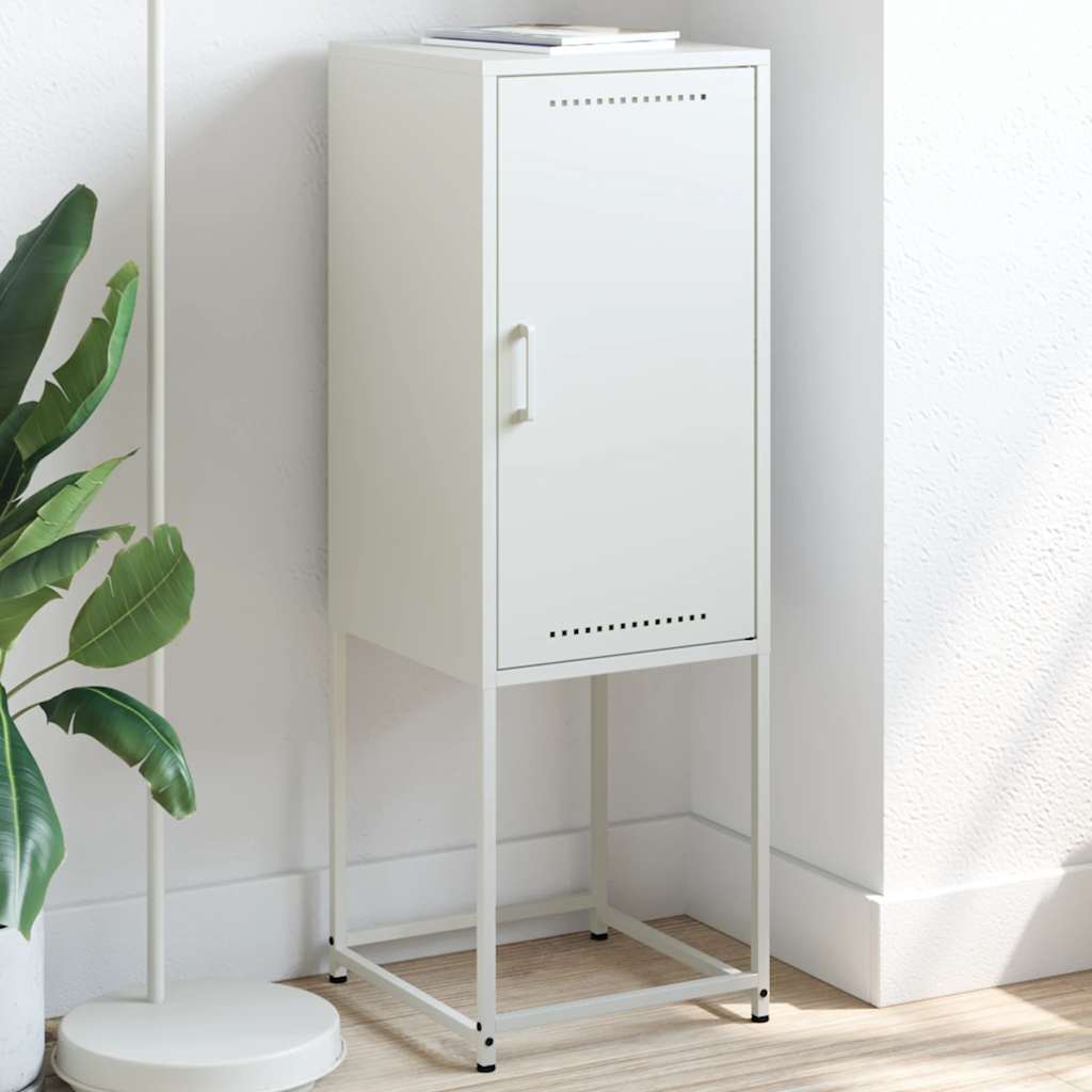 Highboard Weiß 36x39x107 cm Stahl