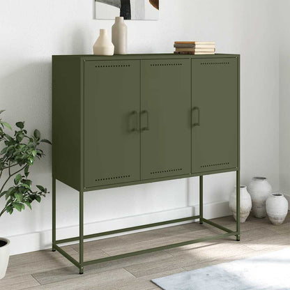 Sideboard Olivgrün 100,5x39x107 cm Stahl
