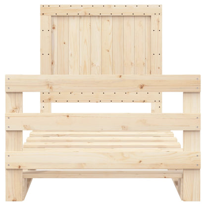 Massivholzbett mit Kopfteil 100x200 cm Kiefer