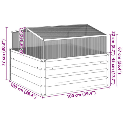 Hochbeet mit Gewächshausaufsatz Cortenstahl