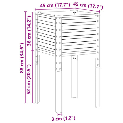 Garten-Pflanzgefäß Braun 45 x 45 x 88 cm Stahl