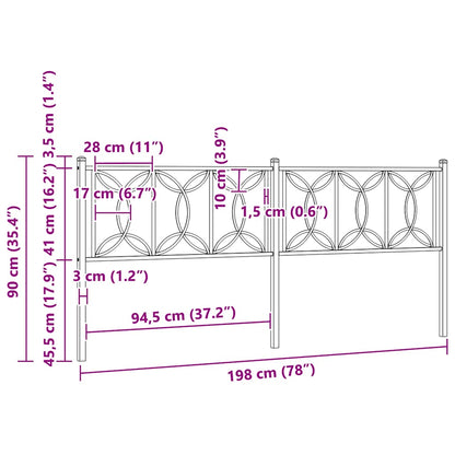 Ersatz-Kopfteil Metall Weiß 193 cm