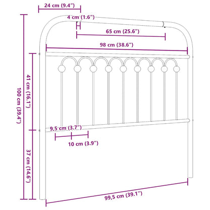 Ersatz-Kopfteil Metall Schwarz 100 cm