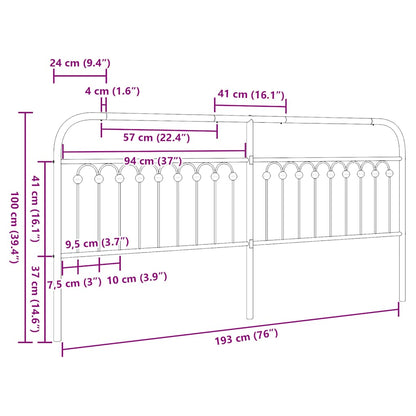 Ersatz-Kopfteil Metall Schwarz 193 cm