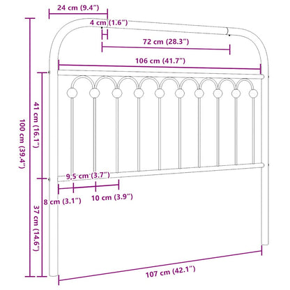 Ersatz-Kopfteil Metall Weiß 107 cm
